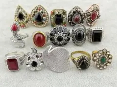 指輪　リング　15点セット　昭和レトロ　ヴィンテージ　アクセサリー　まとめ売り