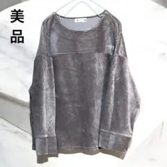 美品KANGOLレディース　コーデュロイ長袖トレーナー　ラウンドネック　Lサイズ
