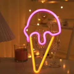 アイスクリーム アイス ネオンサイン ネオンライト LED 照明 ライト USB