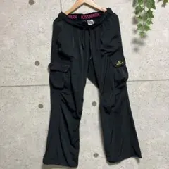 KISSMARK 黒 カーゴパンツ サイドポケット付き