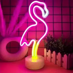 フラミンゴ ネオンサイン ネオンライト LED 照明 ライト ハロウィン USB