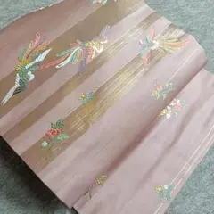 ◆1033◆名古屋帯　牡丹に鳳凰　正絹　着物帯