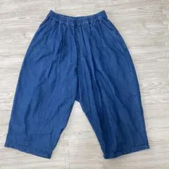 サンバレー　タック　バルーンパンツ　サルエルパンツ　デニム　M コットン　綿
