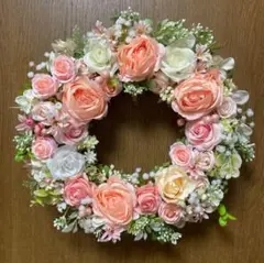 ⭐︎フラワーリース⭐︎バラ　ピンク系　グラデーション　⭐︎玄関リース⭐︎
