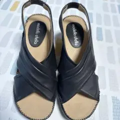 modello stella クロスストラップサンダル 黒23.5