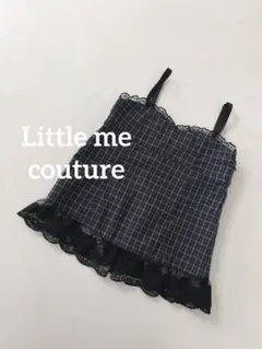 littlemecoutureリトルミークチュールレース編み上げチェックビスチェ