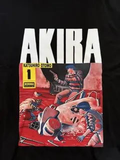 大友克洋のAKIRA第１巻デザインの黒Tシャツ〈管理番号：12〉