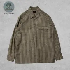 Madomir ale Stadio 長袖シャツ ストライプ柄 襟付き ベージュ