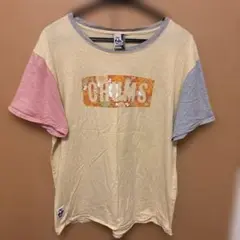 CHUMS 半袖Tシャツ XL 花柄プリント　ブランドロゴ入り　綿100%