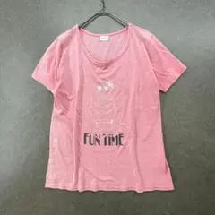 【smilook】スマイルック L 半袖 Tシャツ ピンク 猫 プリントジェルネ