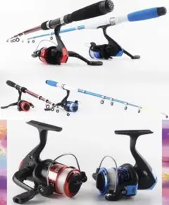 初心者にも最適❣ロッド2本&リール2個含む超豪華な万能フルセット♪❤釣りセット