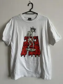 どくろTシャツ　ホワイト　Lサイズ　白Tシャツ