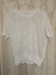 ibeul_ メッシュ半袖ニットトップス