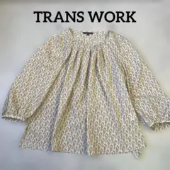【TRANS WORK トランスワーク】三陽商会 薄手ブラウス シャツ L