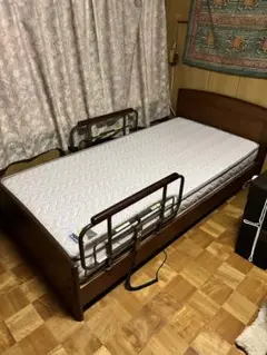 電動ヘッドレスト付1モーターベッド 介護