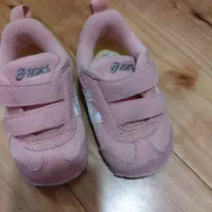 asics 　アシックス　ピンク スニーカー マジックテープ