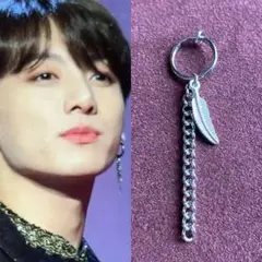 フェイクピアス【ジョングク 】フェザーイヤリング bts 防弾少年団