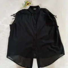 H&M ノースリーブシャツ　 ブラック　XL
