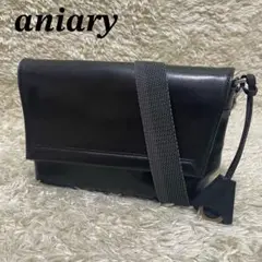 aniary アニアリ　ショルダーバッグ　メッセンジャーバッグ　ブラック　レザー
