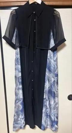 HARE シアーガラキリカエワンピース ブルー
