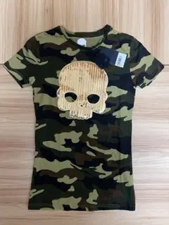 Hydrogen ハイドロゲン ゴールドラメスカル Tシャツ S 未使用