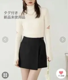 hinari ラップデザインミニスカパンブラックF【新品未使用品】