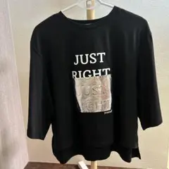 【中古・美品】Editt by YECCA VECCA 黒色ロゴ箔Tシャツ