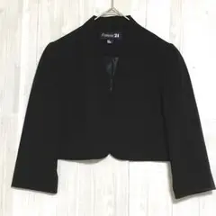 フォーエバー21 ショート丈ノーカラージャケット　【美品】　ボレロ　黒　S
