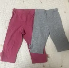 パンパンチュチュ♡リボン付きレギンスピンク（120）＆ グレー（100）