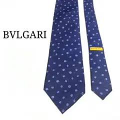 ☆美品☆BVLGARI 総柄 ネクタイ(ブルー/青色)