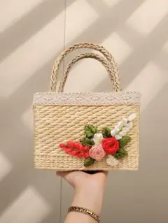 #かごバッグ#ハンドメイド#天然素材ナチュラル系#手作りストローバッグナチュラル