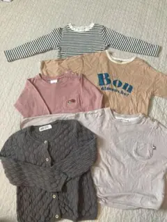 バースディ5枚セット　長袖90サイズH&M ナチュラルカラーフルーツオブザルーム