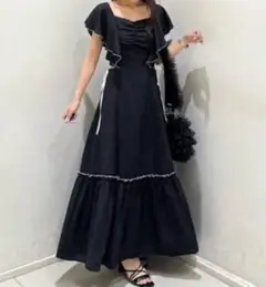 フリルウエストオープンワンピース