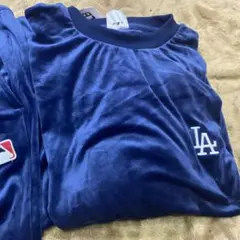 ドジャース　MLBベロア　ネイビー色　セットアップ　XL