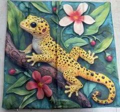 45×45cm クッションカバー トカゲ 新品