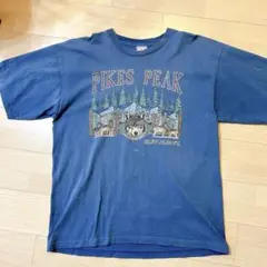 【XXLサイズ❗️】USA製 Pikes Peak 狼 Tシャツ ネイビー