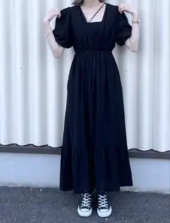 バックシャンカシュクールワンピース