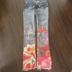 フラワープリント フレアパンツ
