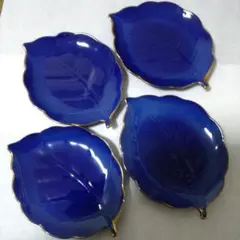 葉っぱ型青皿4枚セット