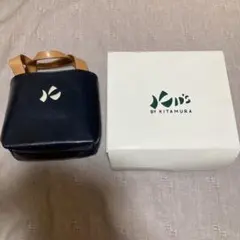 KITAMURA K ID S ネイビー レザー ミニバッグ