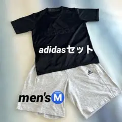 メンズ　adidas ブラック Ｔシャツ＆パンツセット　Ｍサイズ
