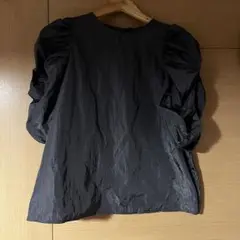w closet ダブルクローゼット 半袖 グレー　ブラウス　フリル