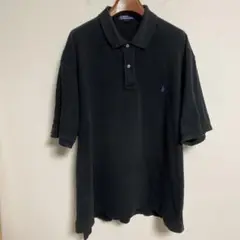 POLO RALPH LAUREN ブラック ポロシャツ 半袖 紫ロゴ 3XL