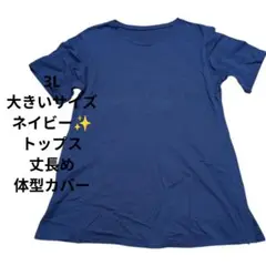 3L/大きいサイズ✨️/ネイビー系/丈長め/袖長めめ/チュニック/トップス/