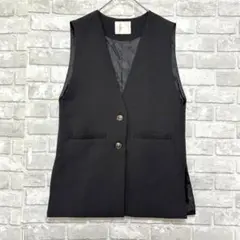 レイカズン ノースリーブ ジャケット ベスト 美品 ブラック 万能アイテム 無地