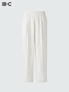 【完売品】ユニクロC 感動タックパンツ オフホワイト S