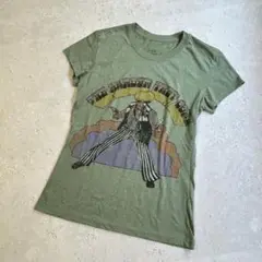 ロックレジェンド プリントTシャツ コットン100% 半袖 モスグリーン 緑