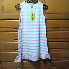 Bee des Bee　ノースリーブワンピース　ピンクストライプ　タグ付き新品