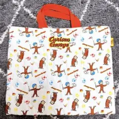 【未使用】おさるのジョージ レッスンバッグ キルティング 刺繍