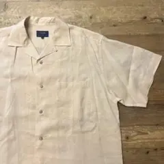 90s RENOWNレナウン 開襟シャツ 半袖 麻 リネン